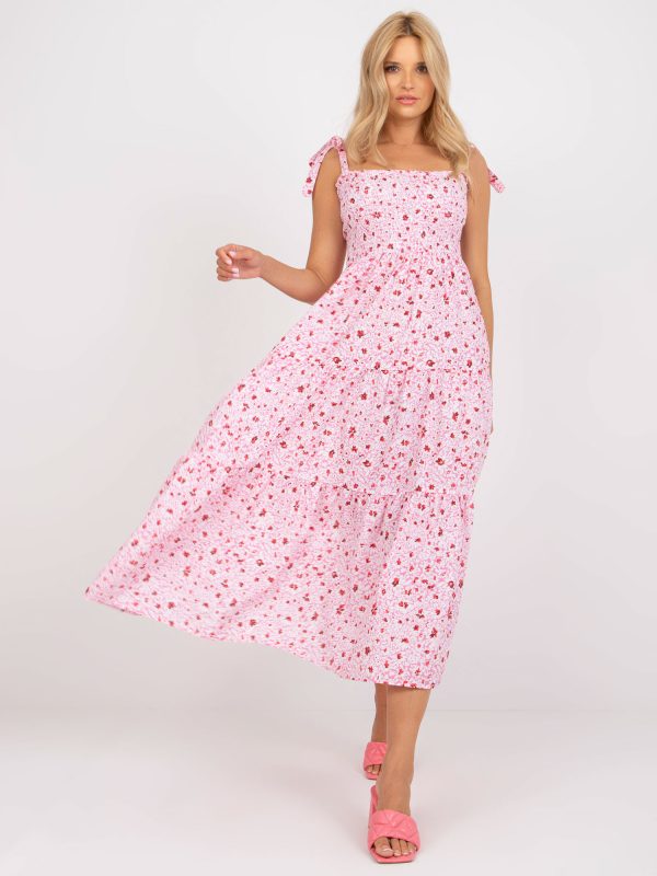 Wholesale Pink ruffle ruffle midi dress RUE PARIS