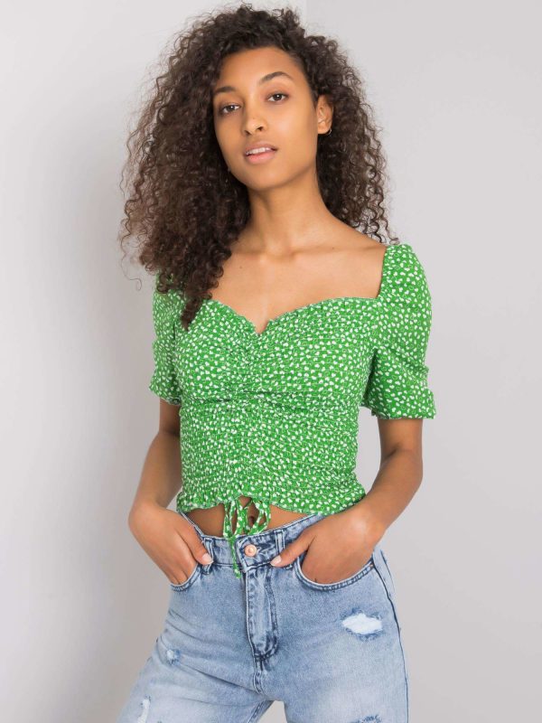 Wholesale Green blouse with patterns of Aurinda RUE PARIS