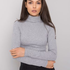 Wholesale Grey melange blouse with turtleneck Elisee RUE PARIS