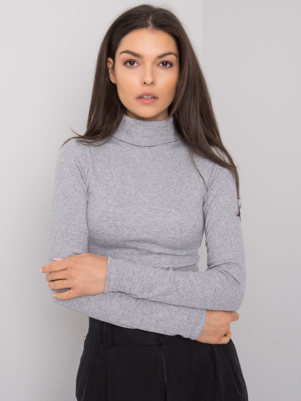 Wholesale Grey melange blouse with turtleneck Elisee RUE PARIS