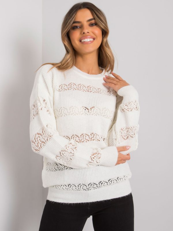 Wholesale Ecru openwork sweater Rossendale RUE PARIS