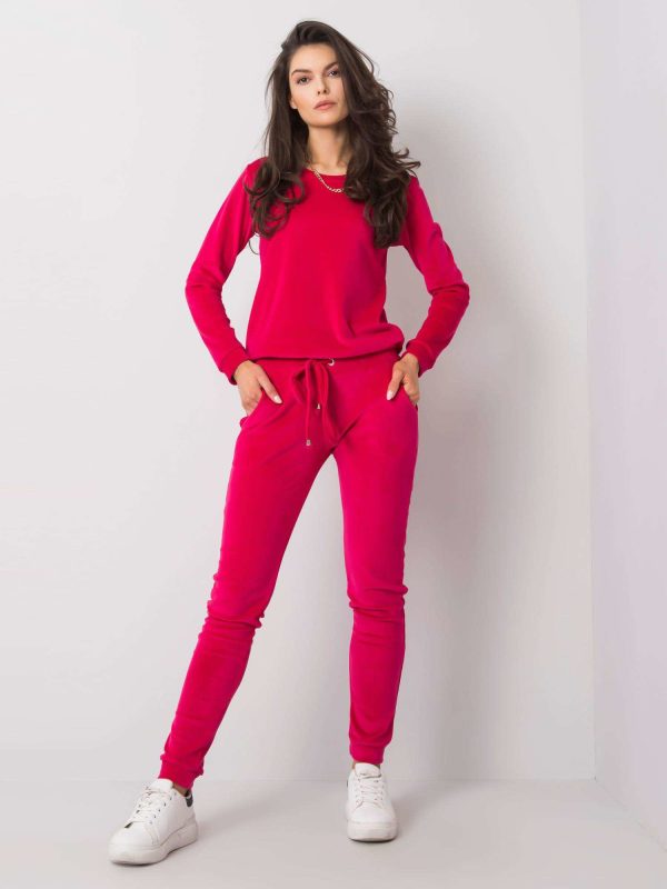 Wholesale Fuchsia velour set Clarisa RUE PARIS