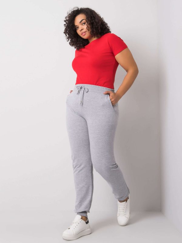 Wholesale Beatriz Grey Plus Size Melange Sweatpants