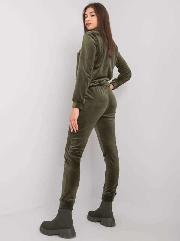 Wholesale Bright khaki velour set Brenda RUE PARIS