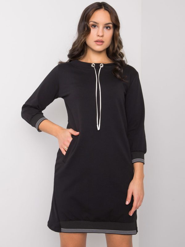 Wholesale Black cotton dress Sinead RUE PARIS