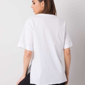 Wholesale White T-shirt for women with print Navaeh RUE PARIS