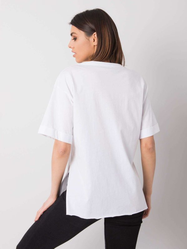 Wholesale White T-shirt for women with print Navaeh RUE PARIS