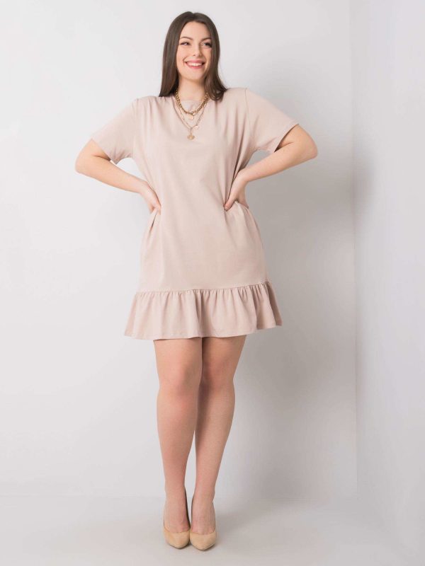 Wholesale Sarah's beige plus size dress