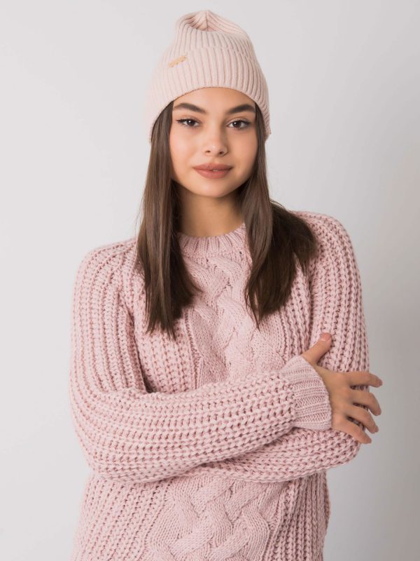 Wholesale Women's dirty pink knitted hat RUE PARIS