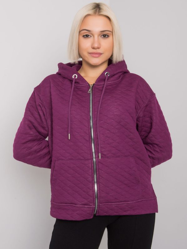 Wholesale Arezzo Purple Quilted Zipper Sweatshirt