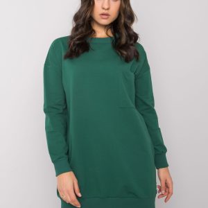 Wholesale Dark green dress with pocket Hanely RUE PARIS