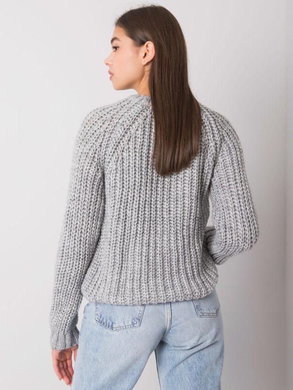 Wholesale Grey sweater with braids Belfast RUE PARIS