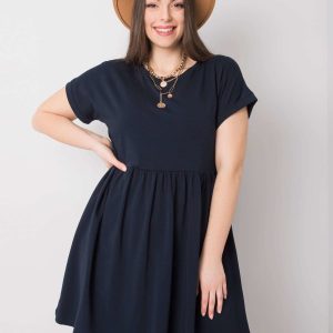 Wholesale Navy Blue Plus Size Molly Cotton Mini Dress