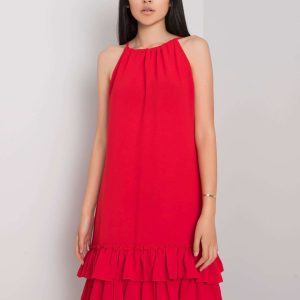 Wholesale Routh Rue Paris Red Ruffle Dress