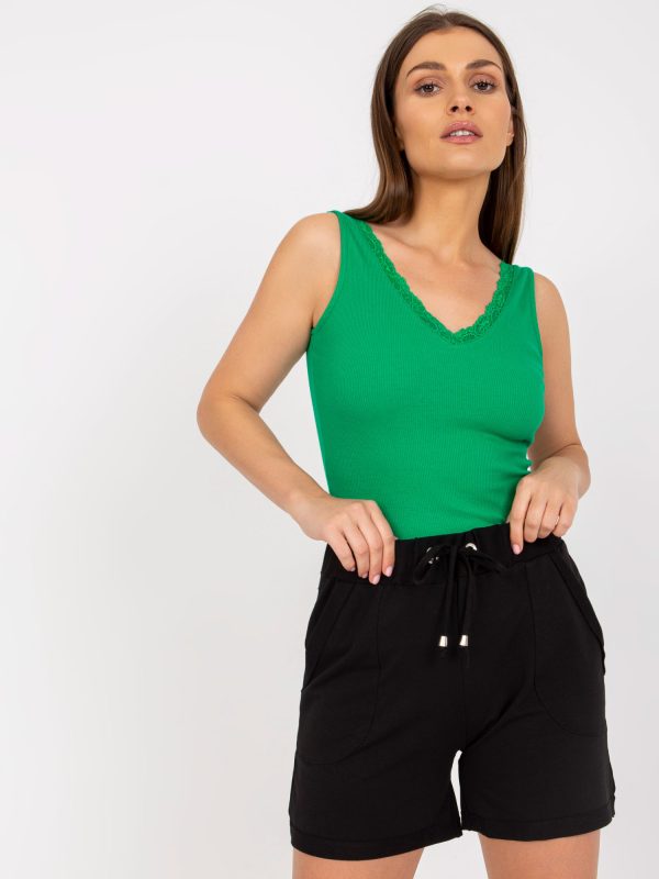 Wholesale Green fitted top basic in stripes RUE PARIS