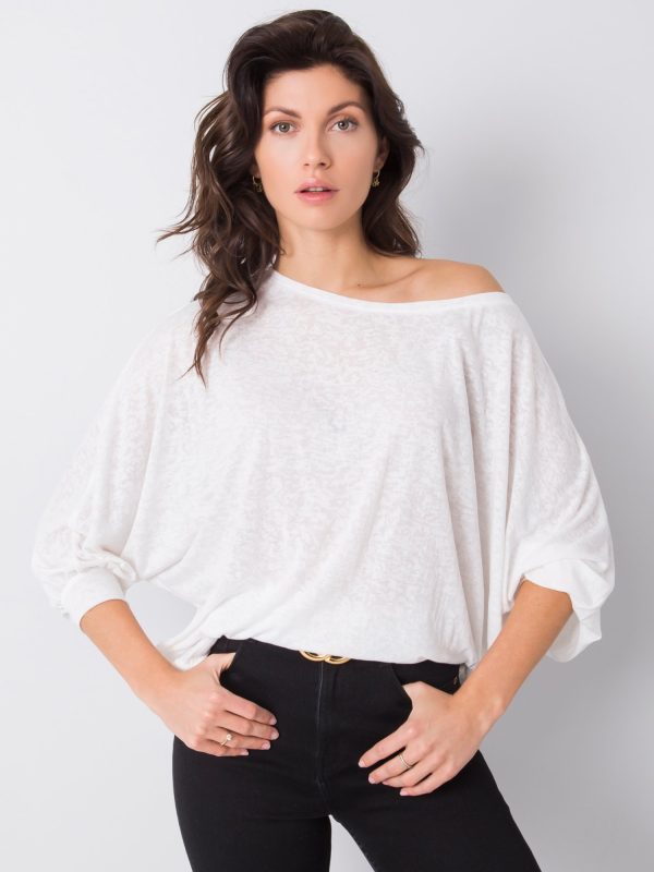 Wholesale White oversized blouse Pearl RUE PARIS