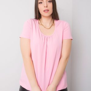 Wholesale Celeste Pale Pink Plus Size Cotton Blouse