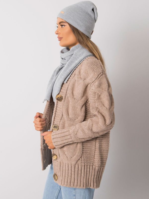 Wholesale Gray knitted winter set RUE PARIS