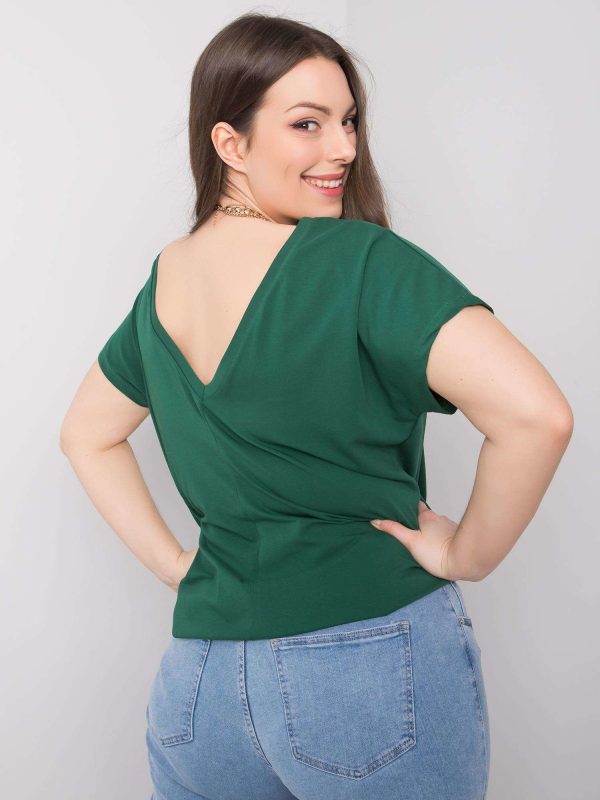 Wholesale Dark Green T-Shirt Plus Size Beverly