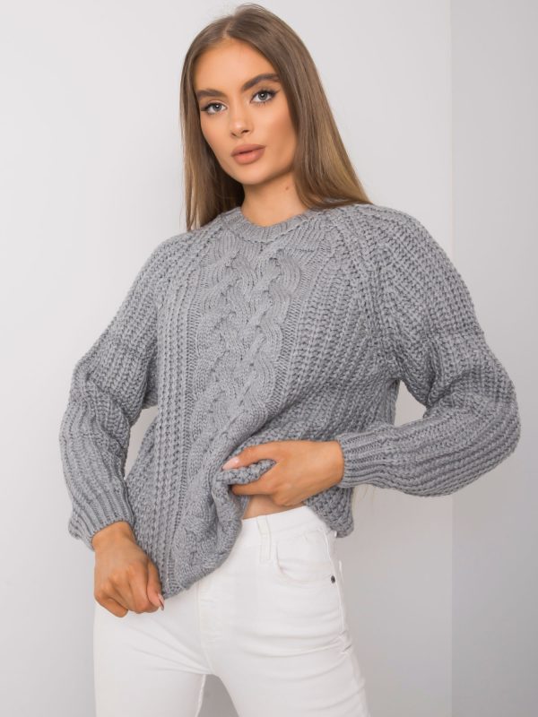 Wholesale Gray sweater with braids Jacksonville RUE PARIS