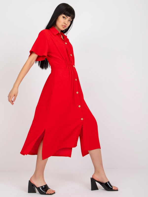 Wholesale Red midi dress RUE PARIS