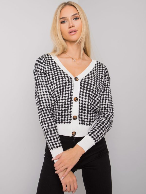 Wholesale White and black button-down sweater Ashland RUE PARIS