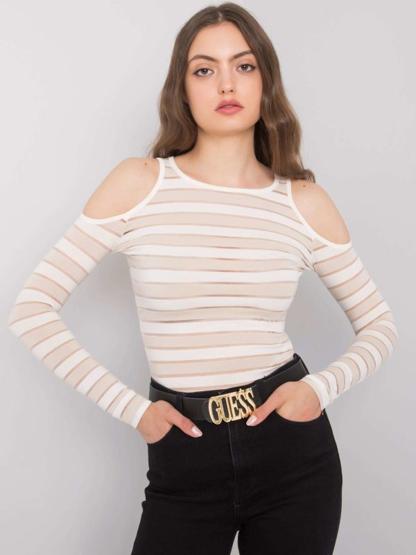 Wholesale Beige striped blouse Gemma RUE PARIS