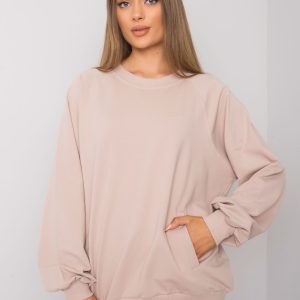 Wholesale Light beige sweatshirt with pockets Gaelle RUE PARIS