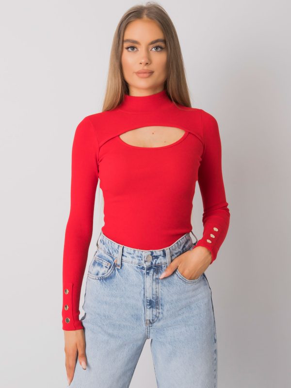 Wholesale Red blouse with cutout Attale