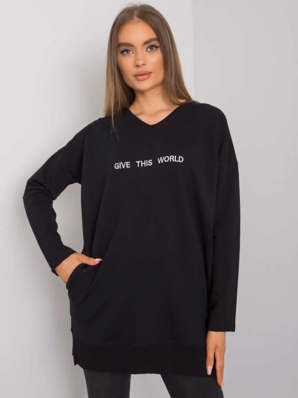 Wholesale Black tunic with the inscription Halifax RUE PARIS