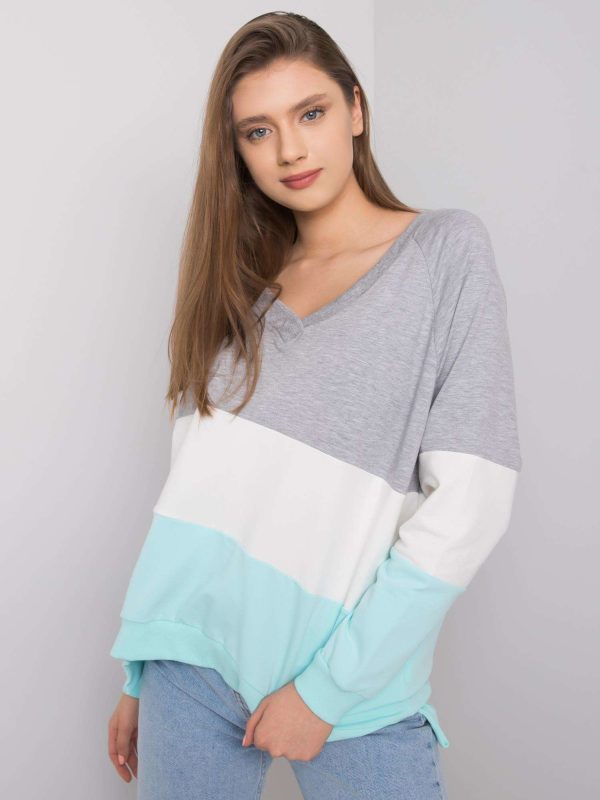 Wholesale Grey-mint sweatshirt Lotta RUE PARIS