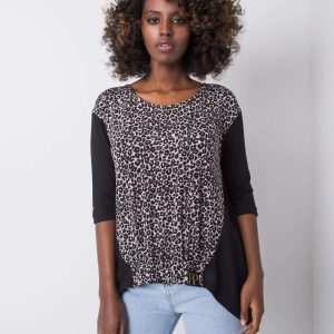 Wholesale Black and grey blouse with Klarissa RUE PARIS