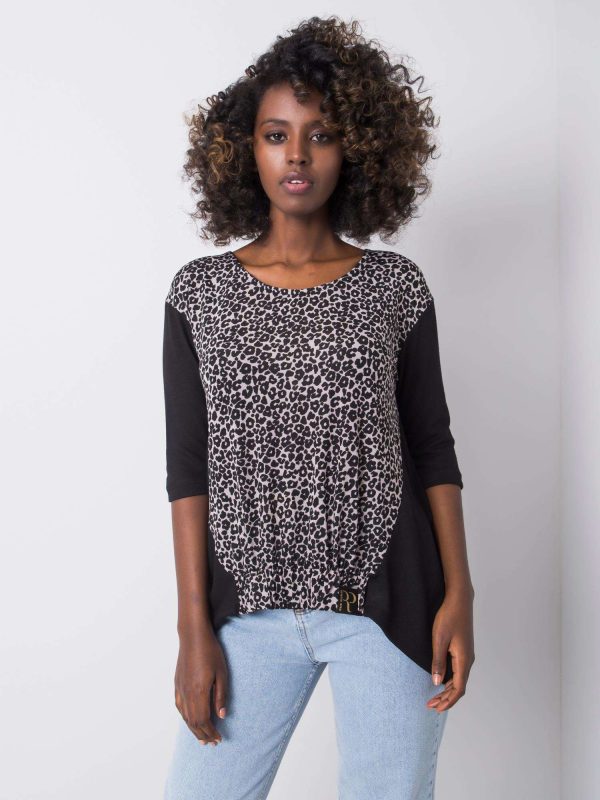 Wholesale Black and grey blouse with Klarissa RUE PARIS