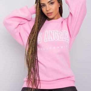 Wholesale Pale pink sweatshirt with print by Amara RUE PARIS