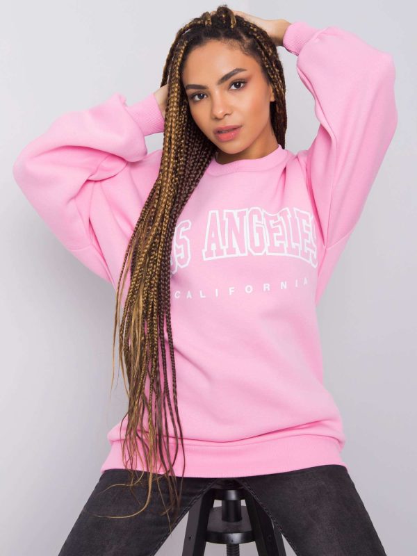 Wholesale Pale pink sweatshirt with print by Amara RUE PARIS