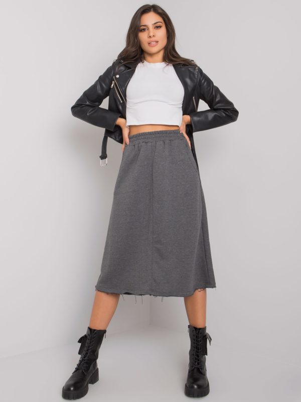 Wholesale Dark Grey Rushmoor Melange Tracksuit Skirt