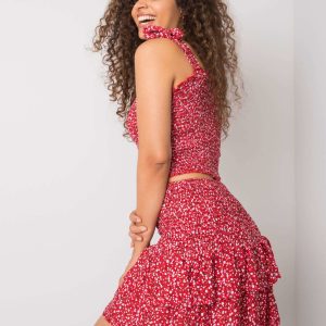 Wholesale Kaelie RUE PARIS red patterned skirt