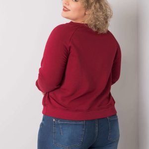 Wholesale Burgundy plus size cotton sweatshirt Donna