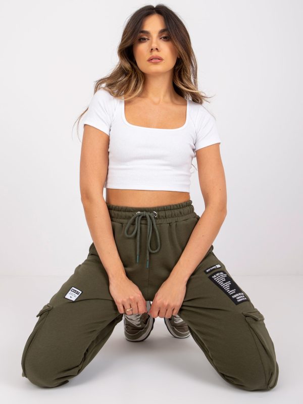 Wholesale Khaki Cargo Sweatpants Gina