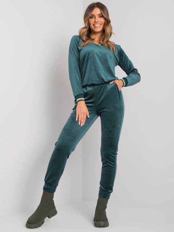 Wholesale Dark green velour set Esti RUE PARIS