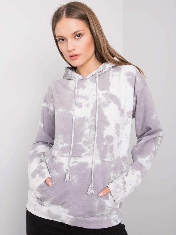 Wholesale Grey tie-dye sweatshirt Stephanie RUE PARIS