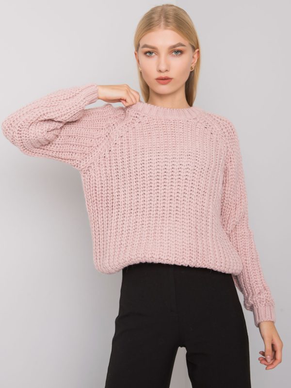 Wholesale Grinnell RUE PARIS Women's Light Pink Knitted Sweater