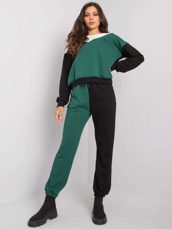 Wholesale Green and black sweatsuit set Krista RUE PARIS