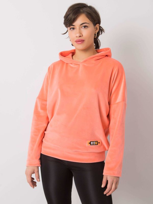 Wholesale Peach velour sweatshirt Zavia RUE PARIS