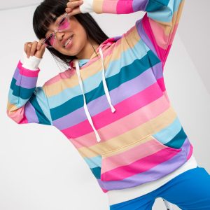 Wholesale Kangaroo sweatshirt with colorful stripes RUE PARIS