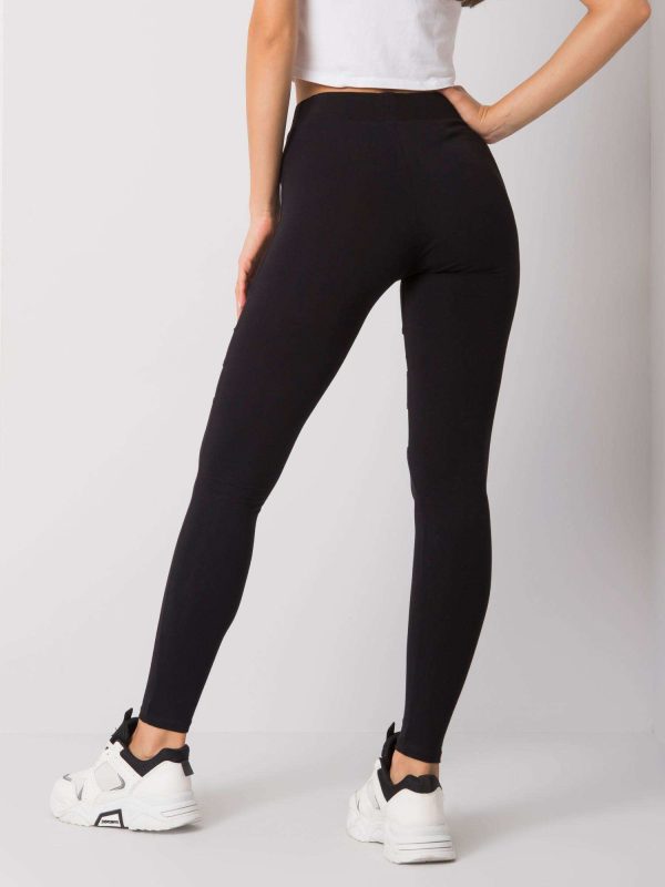 Wholesale Kaori RUE PARIS Black Cotton Leggings