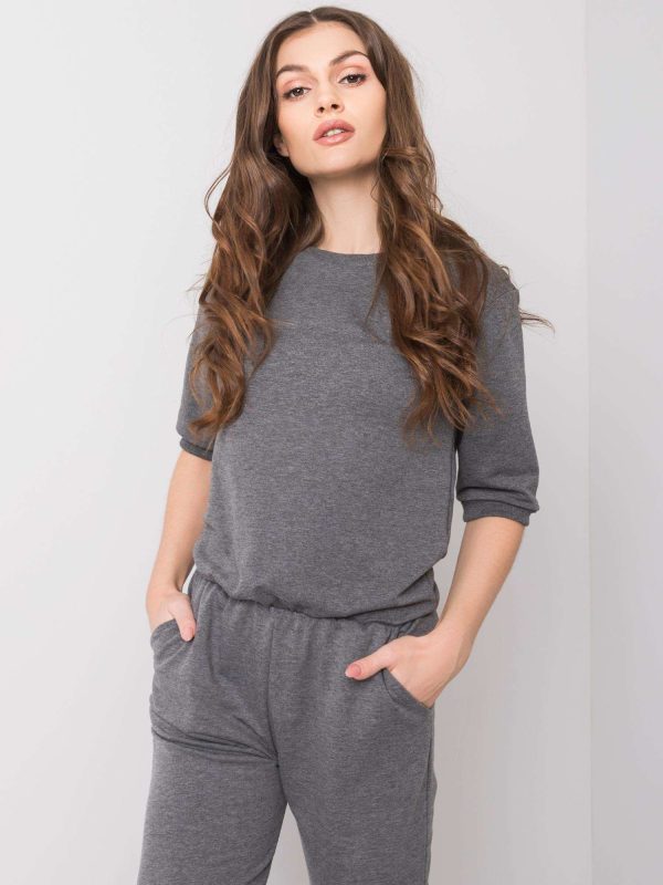 Wholesale Dark Grey Melange Jumpsuit Ilina