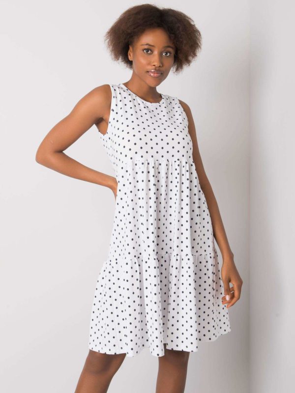 Wholesale White polka dot dress Norinne RUE PARIS