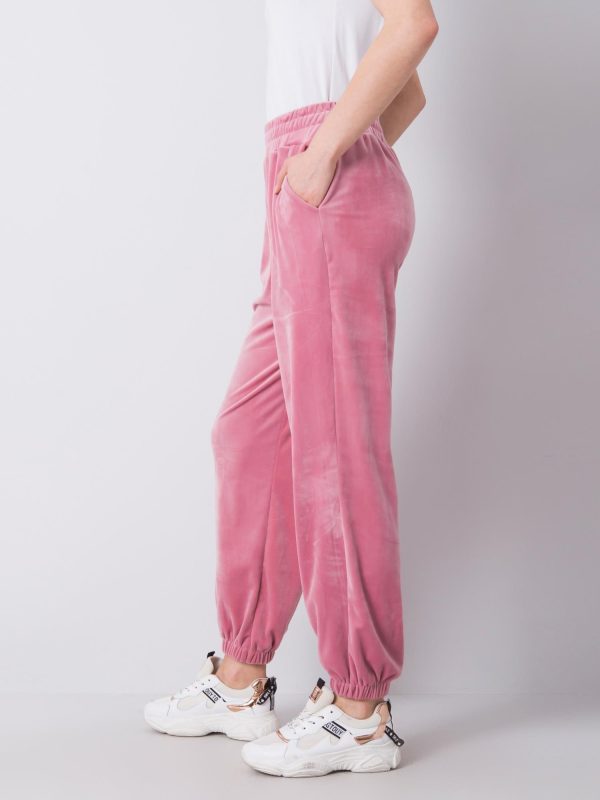 Wholesale Pink velour sweatpants Moonlight RUE PARIS