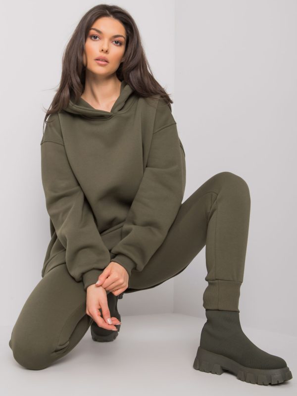 Wholesale Khaki Two-Piece Sweatshirt Set Lucia